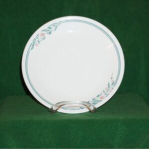 Corelle White Salad Plate with Teal & Pink Floral Design